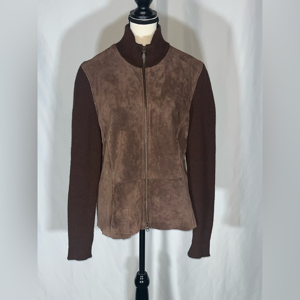 Covington Leather And Wool Coat